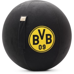 Schwarzer Sitting Ball Hocker BVB VIP 120 l mit gelbem BVB Logo.