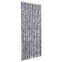 Silberner Insektenschutz-Vorhang 90x200 cm aus Chenille, bestehend aus vielen einzelnen Strängen.