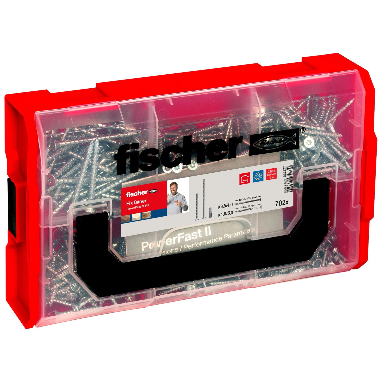 Fischer Schrauben-Box FIXtainer - PowerFast II Senkkopf/Kreuzschlitz 700 Stück