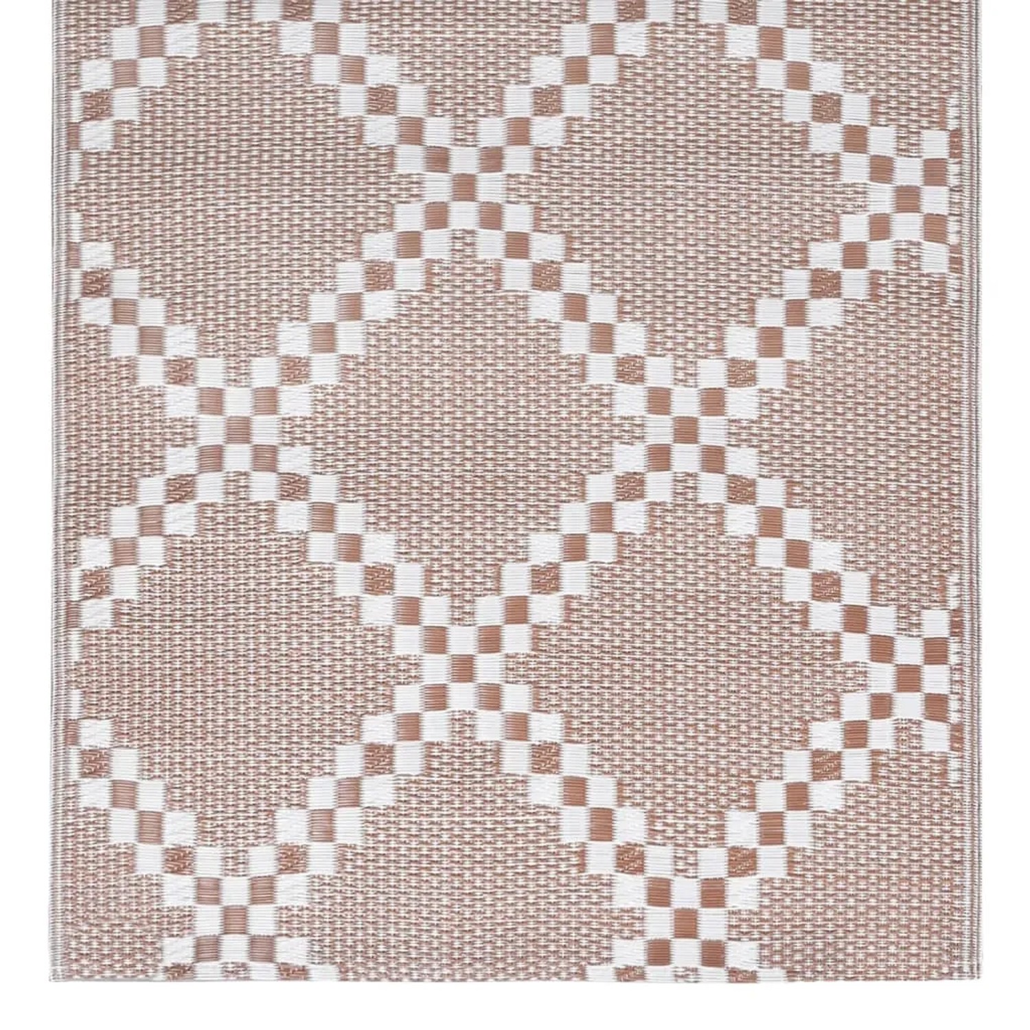 Brauner vidaXL Outdoorteppich (120x180 cm) mit Jacquard-Muster für Terrasse & Balkon.
