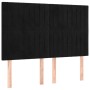 Schwarzes Samt-Bettgestell 140x190 mit Kopfteil von vidaXL für Schlafzimmer.