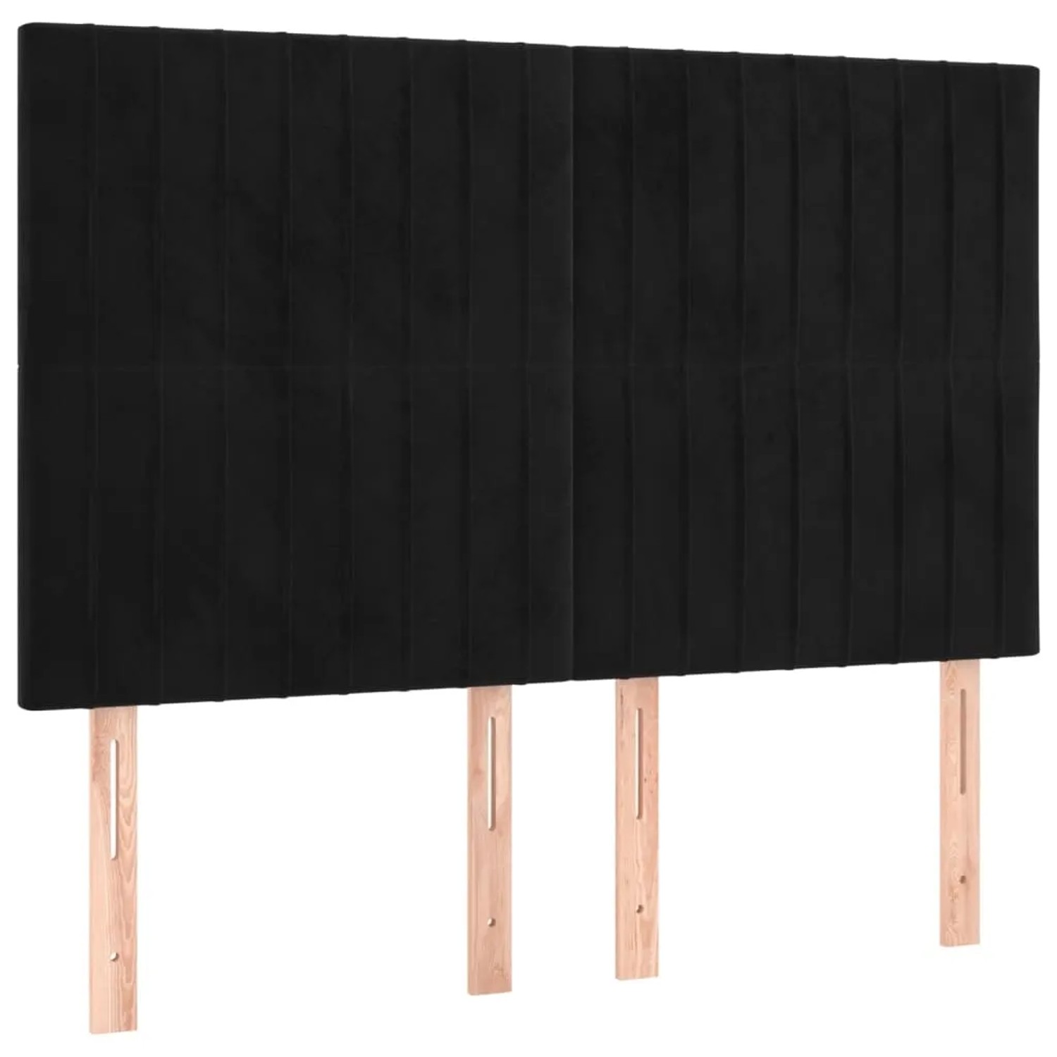 Schwarzes Samt-Bettgestell 140x190 mit Kopfteil von vidaXL für Schlafzimmer.