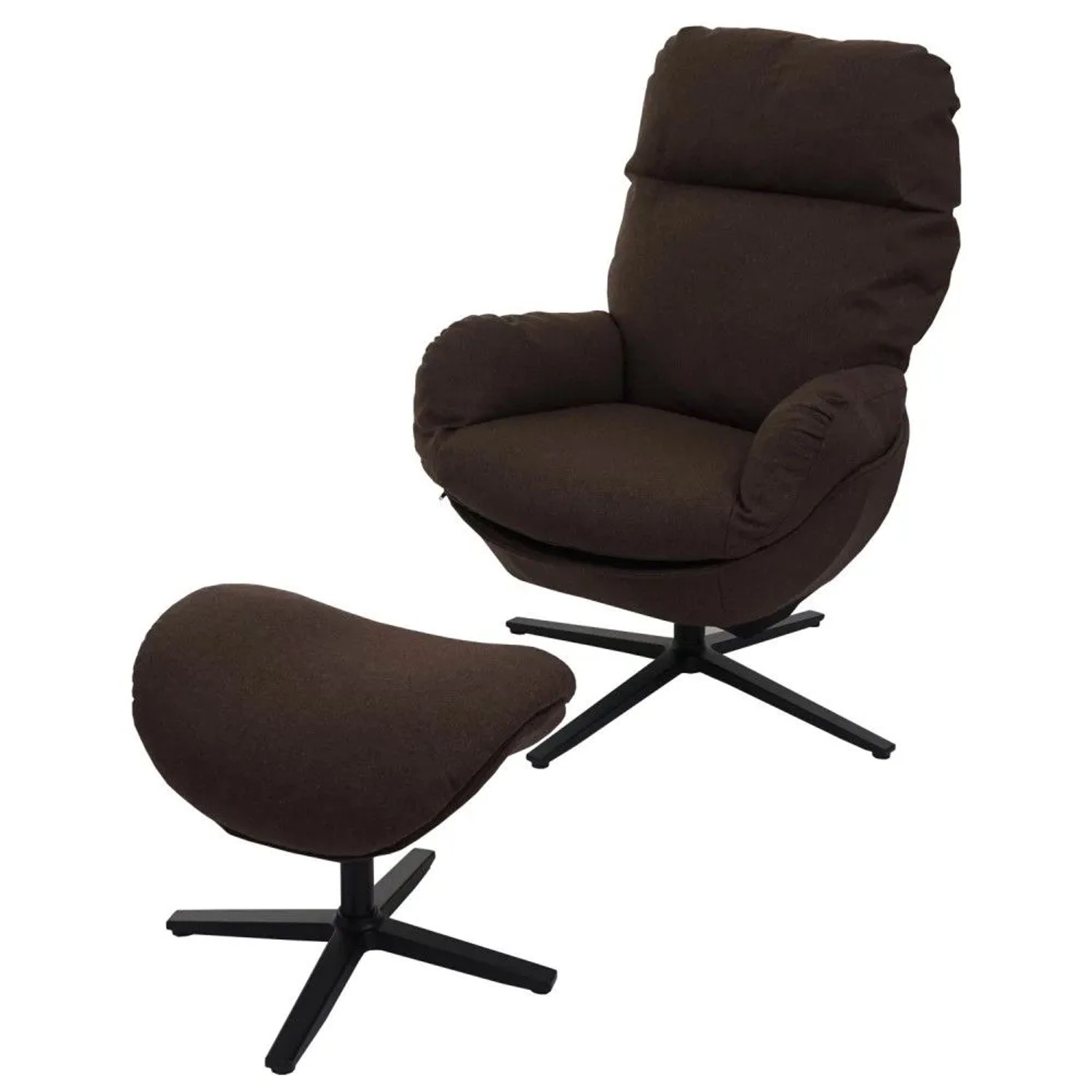 MCW Relaxsessel mit Hocker L12 Drehbar Braun