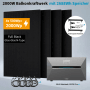 Anker SOLIX 2000W Balkonkraftwerk Set mit 4 schwarzen Solarmodulen, Solarbank 3 Pro und Flachdach Halterung.