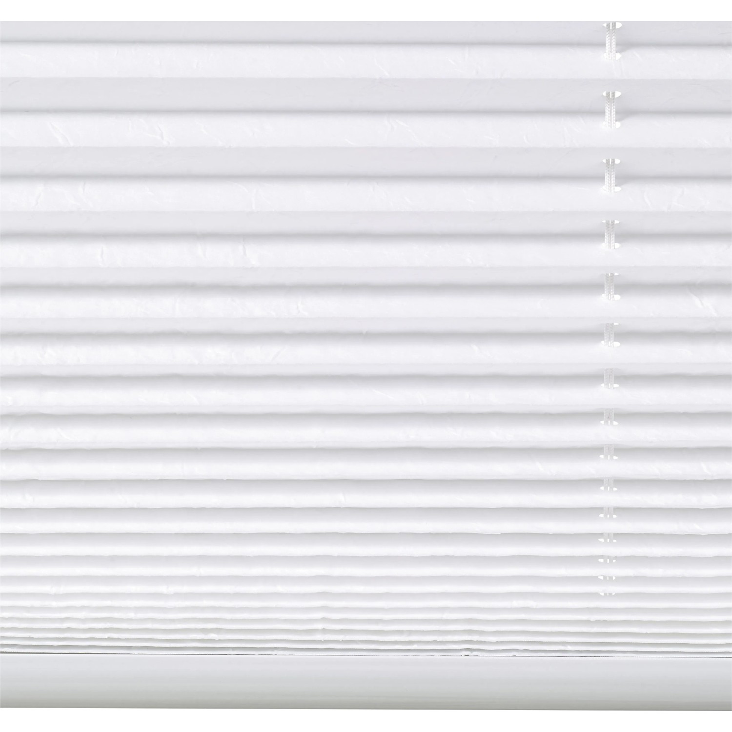Weißes Tageslicht-Spannplissee Valeria, 60x130 cm, für dekorativen Sichtschutz am Fenster.
