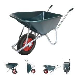 TRUTZHOLM Schubkarre mit 100L Kunststoffmulde, bis 250kg belastbar. Garten- und Bauschubkarre.