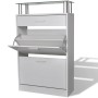 vidaXL Schuhschrank mit Schubfach und Oberem Glasregal Holz Weiß 241244