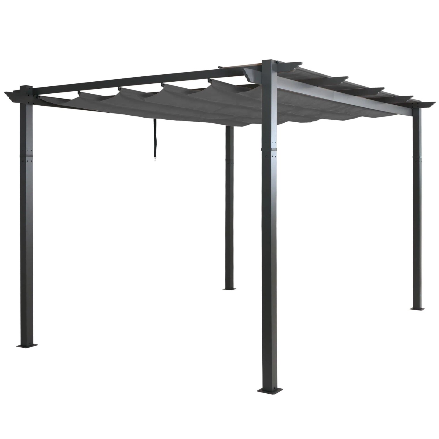 BERLINLODGE Aluminium Pergola Stabiles 8cm-Gestell Schiebedach UV50 Und BxT 4x3m Anthrazit Gartenpavillon Pavillon Garten