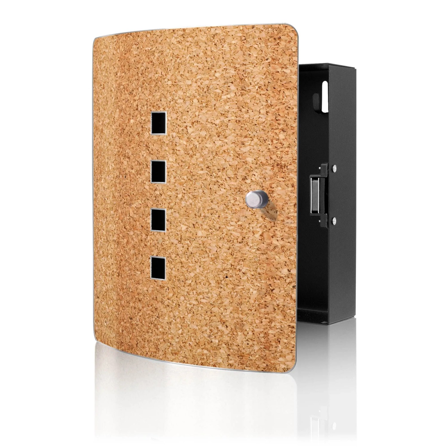Banjado Design Schlüsselkasten Aus Edelstahl Für 10 Schlüssel 24x21,5x7cm Mit Magnetverschluss Motiv Kork
