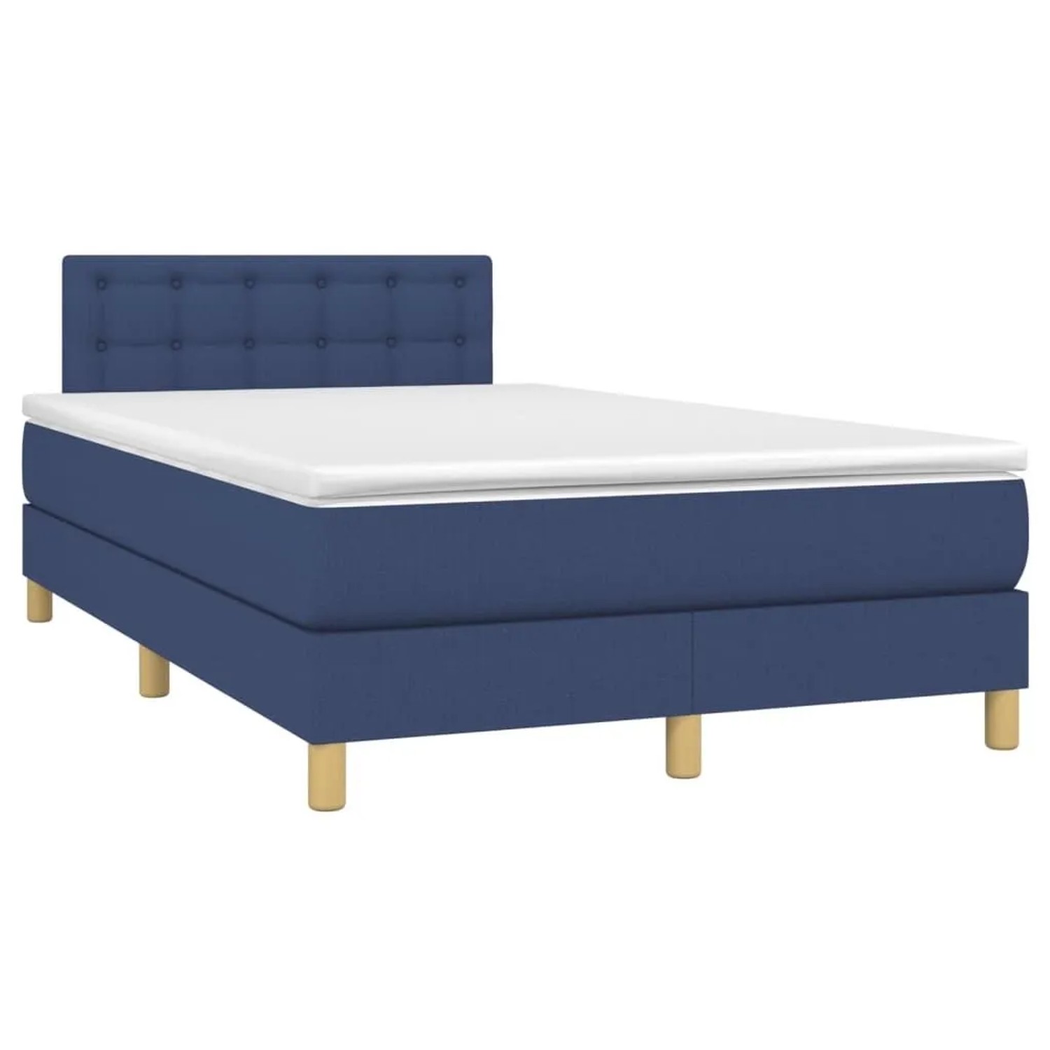 vidaXL Boxspringbett mit Matratze & LED Blau 120x200 cm Stoff 3134027 günstig online kaufen