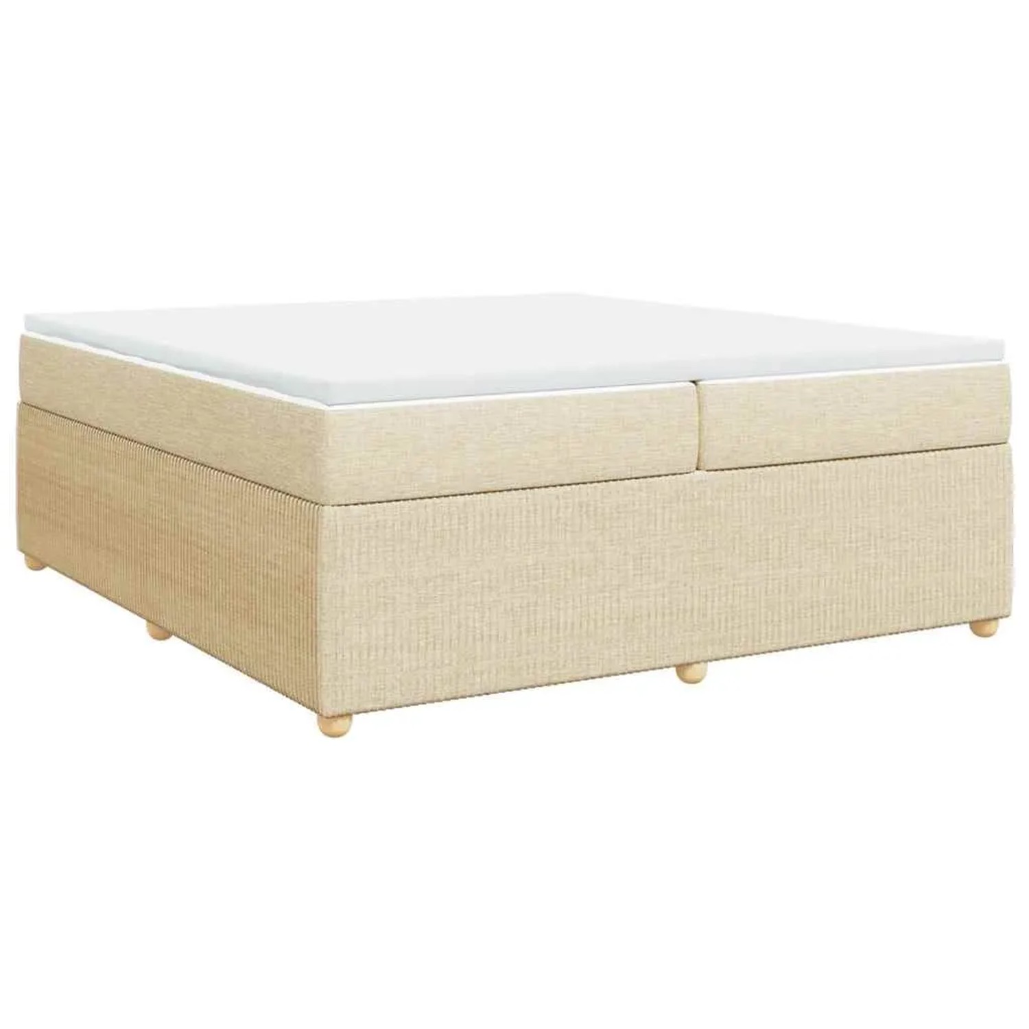 vidaXL Boxspringbett mit Matratze Creme 200x200 cm Stoff 3285600