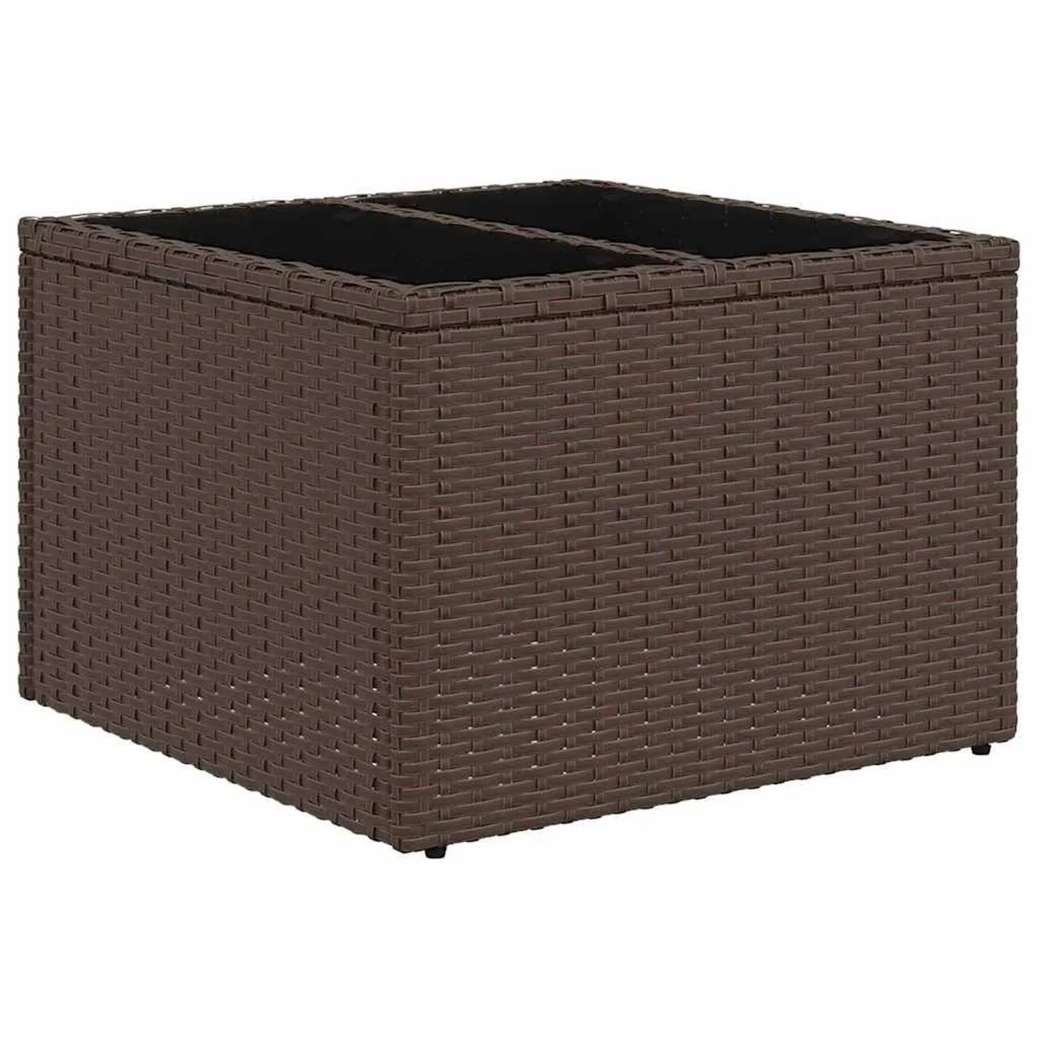 vidaXL Tisch aus braunem Poly-Rattan, Teil des 8-tlg. Gartenmöbel-Sets mit Stauraum.