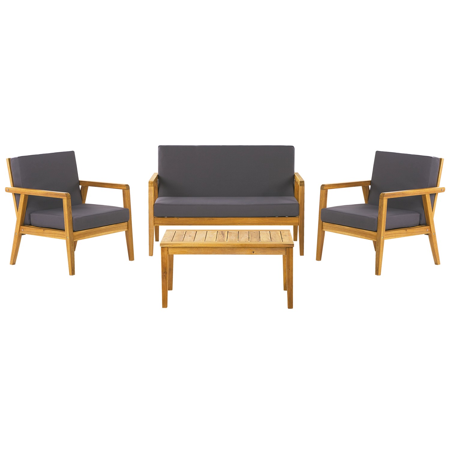 Beliani Lounge Set PALLANO Dunkelgrau 65x120x87