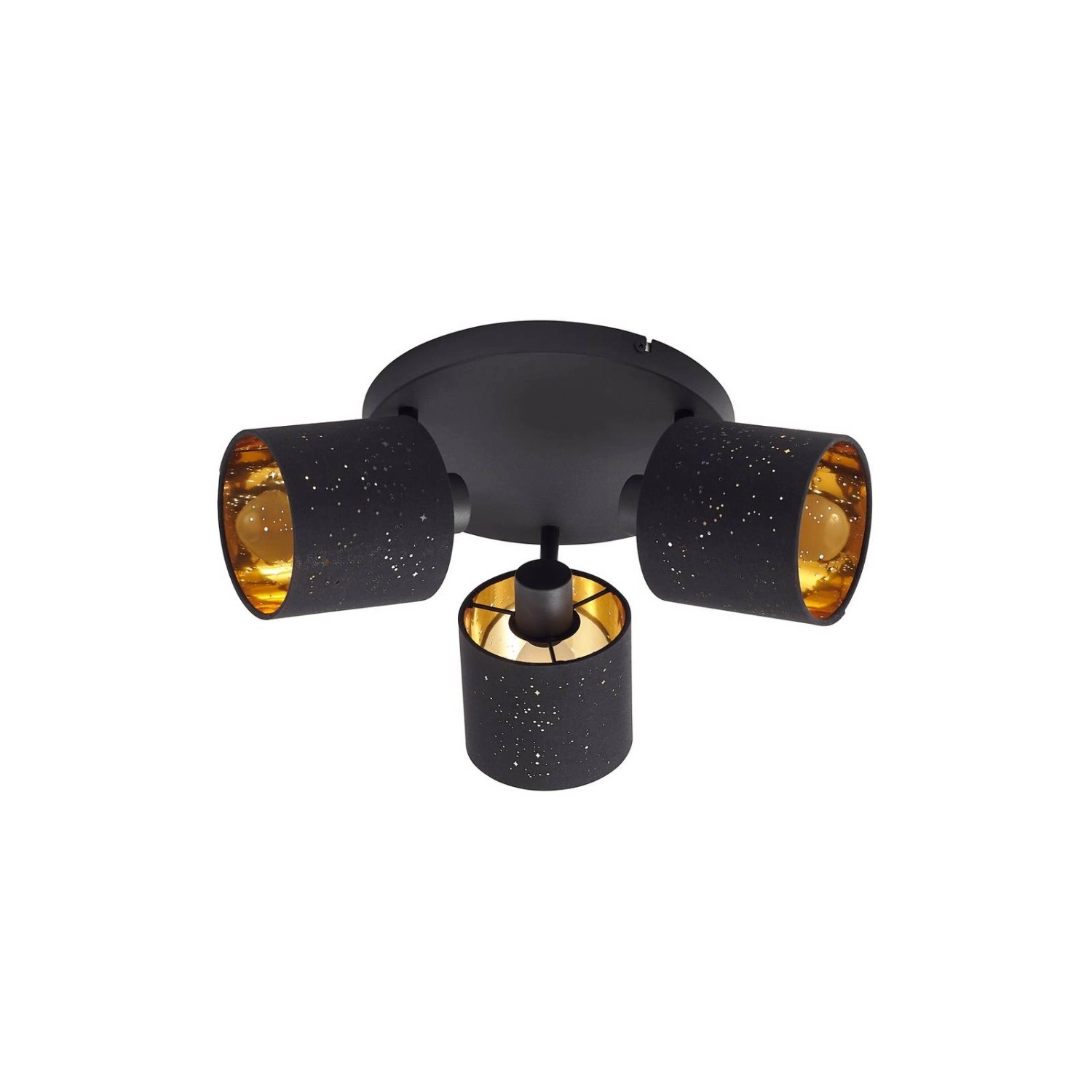 Lindby Deckenlampe Vasilia 10029757 Modern in Schwarz aus Textil 3-flammig E14 Wohnzimmerleuchte