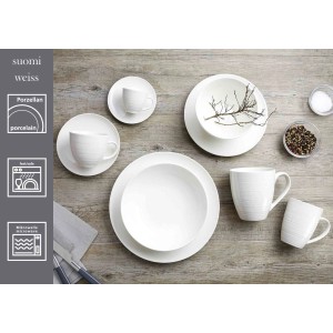 Ritzenhoff & Breker Suomi Dessertteller 6er Set, cremeweiß, aus Porzellan im skandinavischen Design.