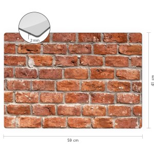 Myspotti Mini-Spritzschutzplatte Brick Wall, 59x41cm, braune Küchenrückwand mit Backsteinmuster.