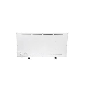 Weiße Ximax Infrarotheizung mobil mit Rollen und Thermostat, 53x120 cm, 950 Watt.
