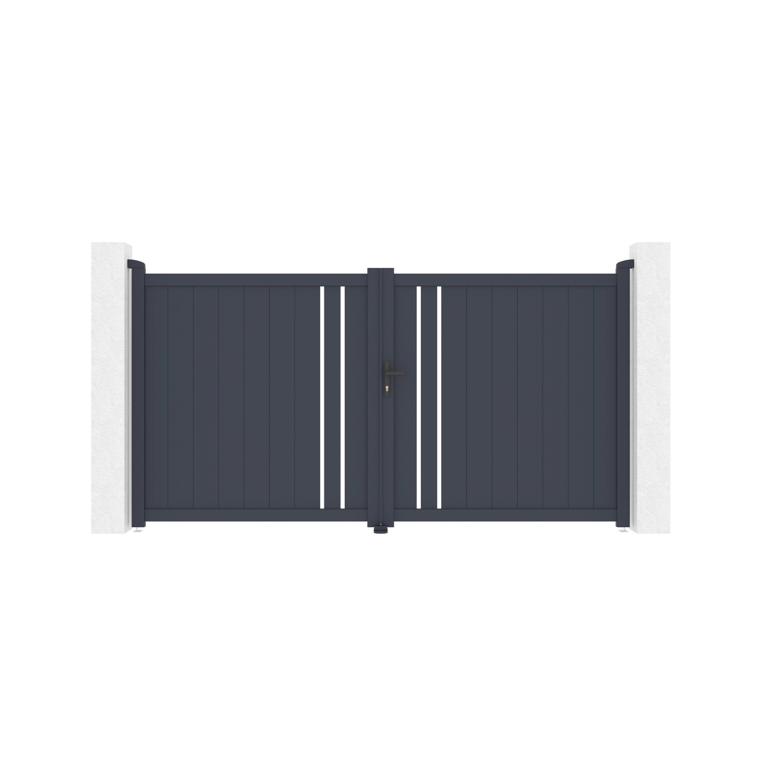 Casanoov Doppelflügeltor Aus Aluminium 3M Giona H 160Cm Grau günstig online kaufen