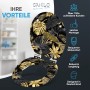 Sanilo WC-Sitz Golden Leaves mit Absenkautomatik, Holz Toilettendeckel mit goldenem Blätter Design.