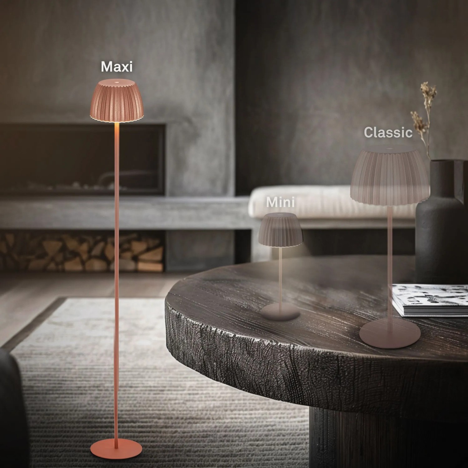 Brilo Akku-Stehleuchte Riffle Dimmbar Touch Lichtkante Kupfer_11