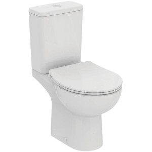 Ideal Standard WC-Paket, Stand-WC ohne Spülrand, Weiß. Komplettset mit Spülkasten und Softclose-Sitz.
