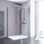 Schulte Eckdusche mit Gleittür und Seitenwand Alexa Style 2.0, 120x80x200 cm, rahmenlos, Chromoptik.