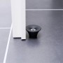Schwarzer Wagner Bodentürstopper EH5202 aus Gummi schützt Tür und Wand.