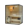 Home Deluxe Sauna SHADOW L für 3 Personen, mit Glasfront und Zubehör. Massivholzsauna mit Ofen.