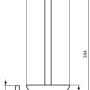 Technische Zeichnung: Ideal Standard WC-Bürstengarnitur IOM, wandhängend, mit Maßen.