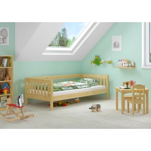 Erst-Holz Gemütliches Kinderbett mit Dreiseitiger Sicherung 90 x 200 cm Kiefer Modell 29 ohne Zubehör