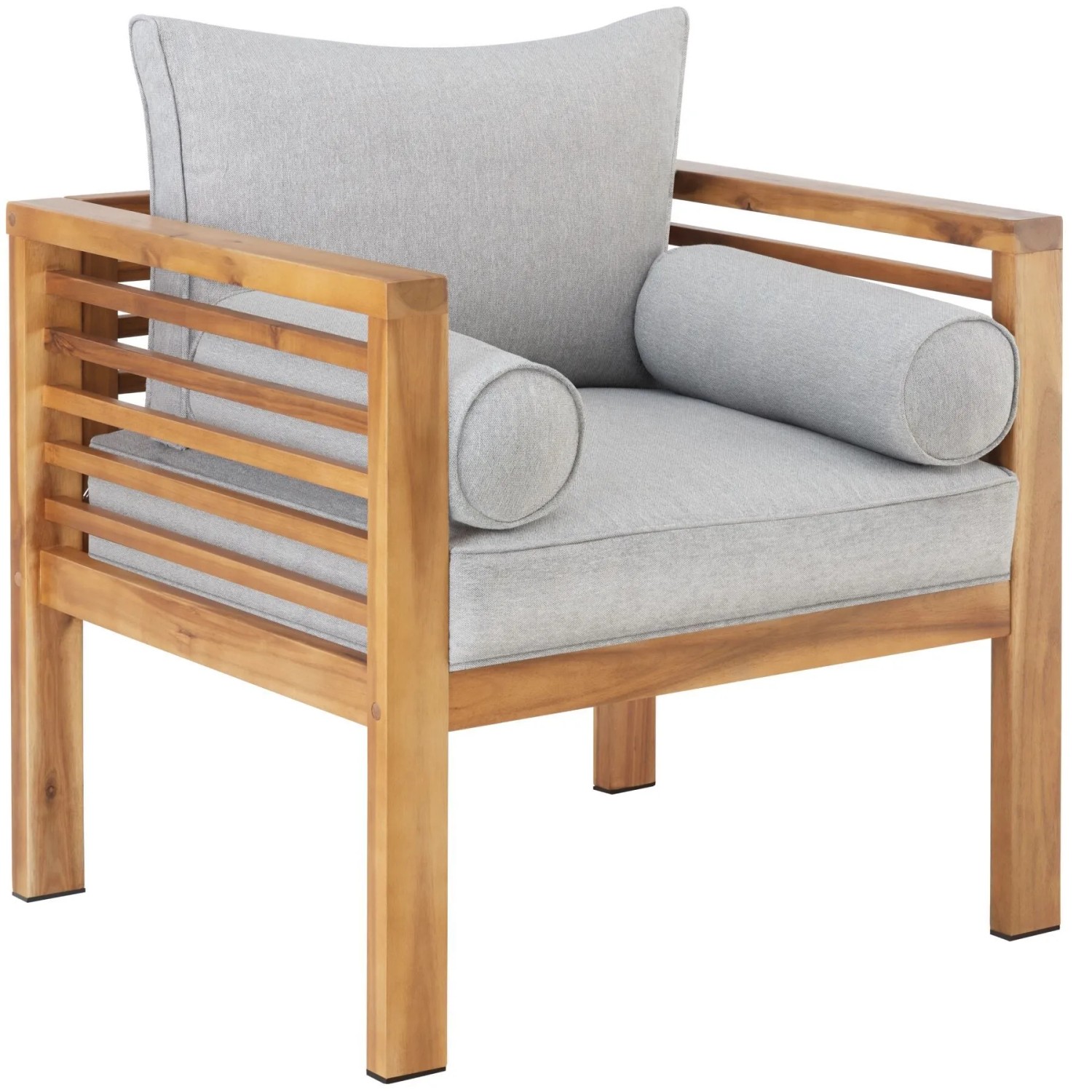 Tectake Garten Loungesessel Boka Mit Lasiertem Holzgestell Wetterfest  63 x 72 x 78 cm Braun