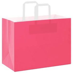 vidaXL Papiertragetaschen 250 Stk mit Henkeln Rosa 32x17x25 cm 4101901