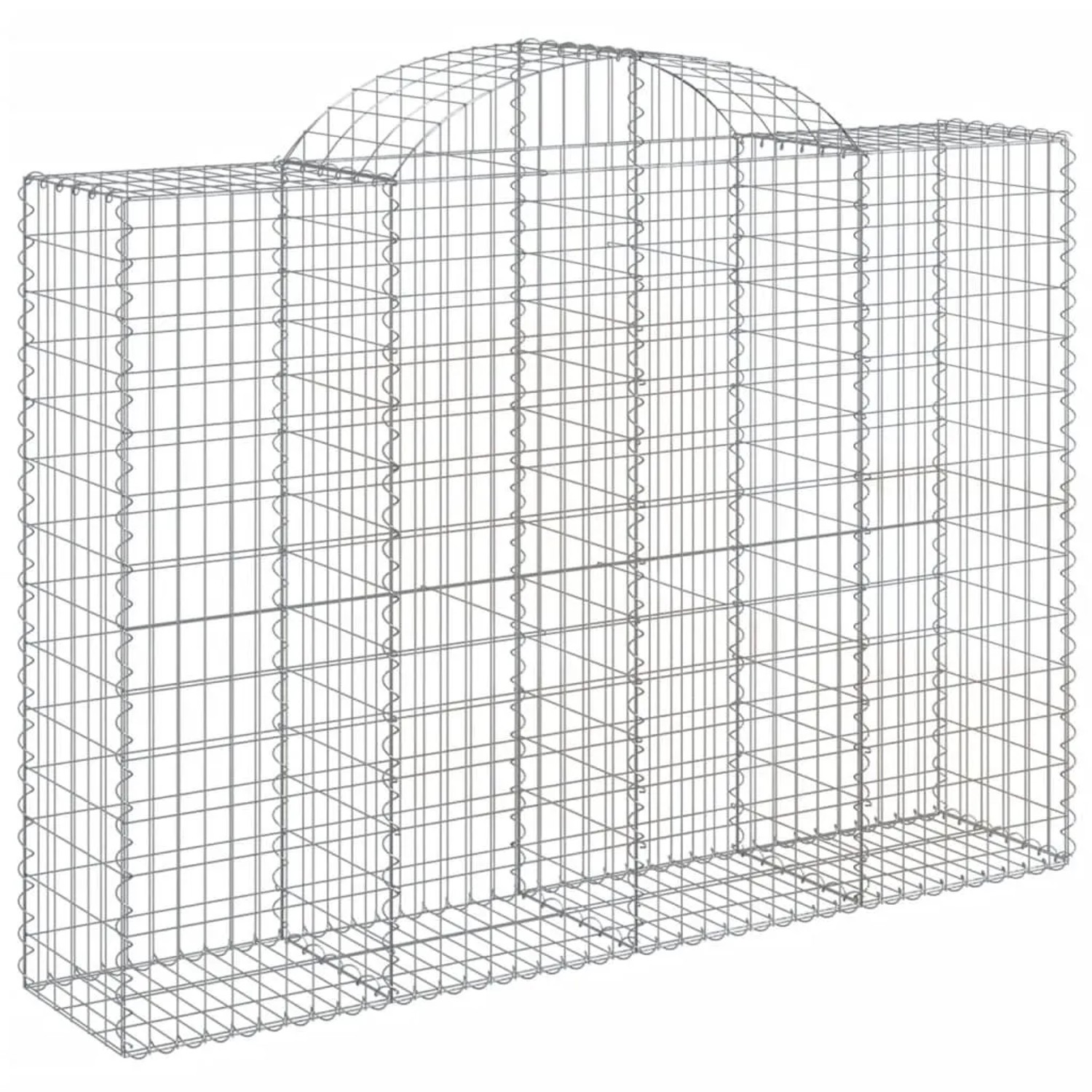 vidaXL Gabionen mit Hochbogen 6 Stk 200x50x140/160cm Verzinktes Eisen 3146366