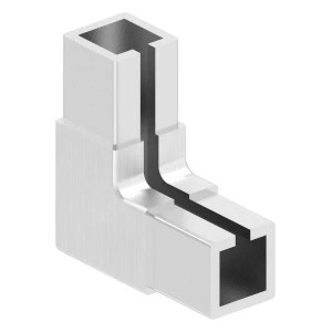 FeNau Eckverbinder Edelstahl V2A Für Klemmprofil 20x20x1,25 mm Geschliffen Korn 240