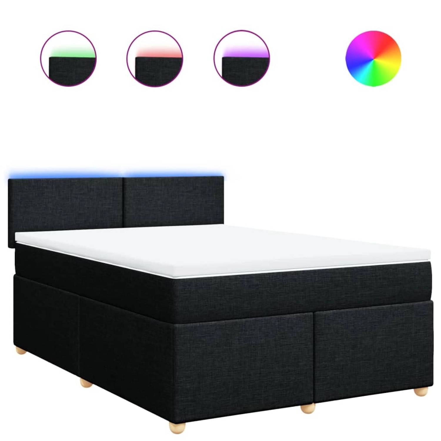 vidaXL Boxspringbett mit Matratze Schwarz 140x200 cm Stoff 3288998 günstig online kaufen