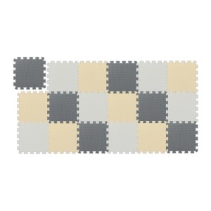 Relaxdays Puzzlematte EVA Schaumstoff Beige Weiß Grau Rutschfest Weich 174 cm x 87 cm 1,1 kg