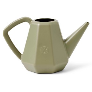 Olivgraue Capi Gießkanne Doppio Xala Groove, 2 l, für Innen- und Außenbereich.