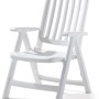 Weißer Sieger Klappsessel Palma, Gartenstuhl mit verstellbarer Rückenlehne.