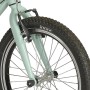 Detailaufnahme: Mintfarbenes Prophete Mountainbike Trio 100 Kinder-ATB 20 Zoll, Vorderrad mit Reifenprofil.