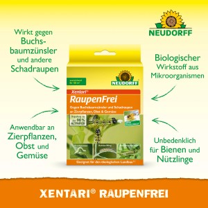Neudorff Raupenfrei Xentari, Mittel gegen Buchsbaumzünsler und andere Schadraupen. 2x3g Packung.