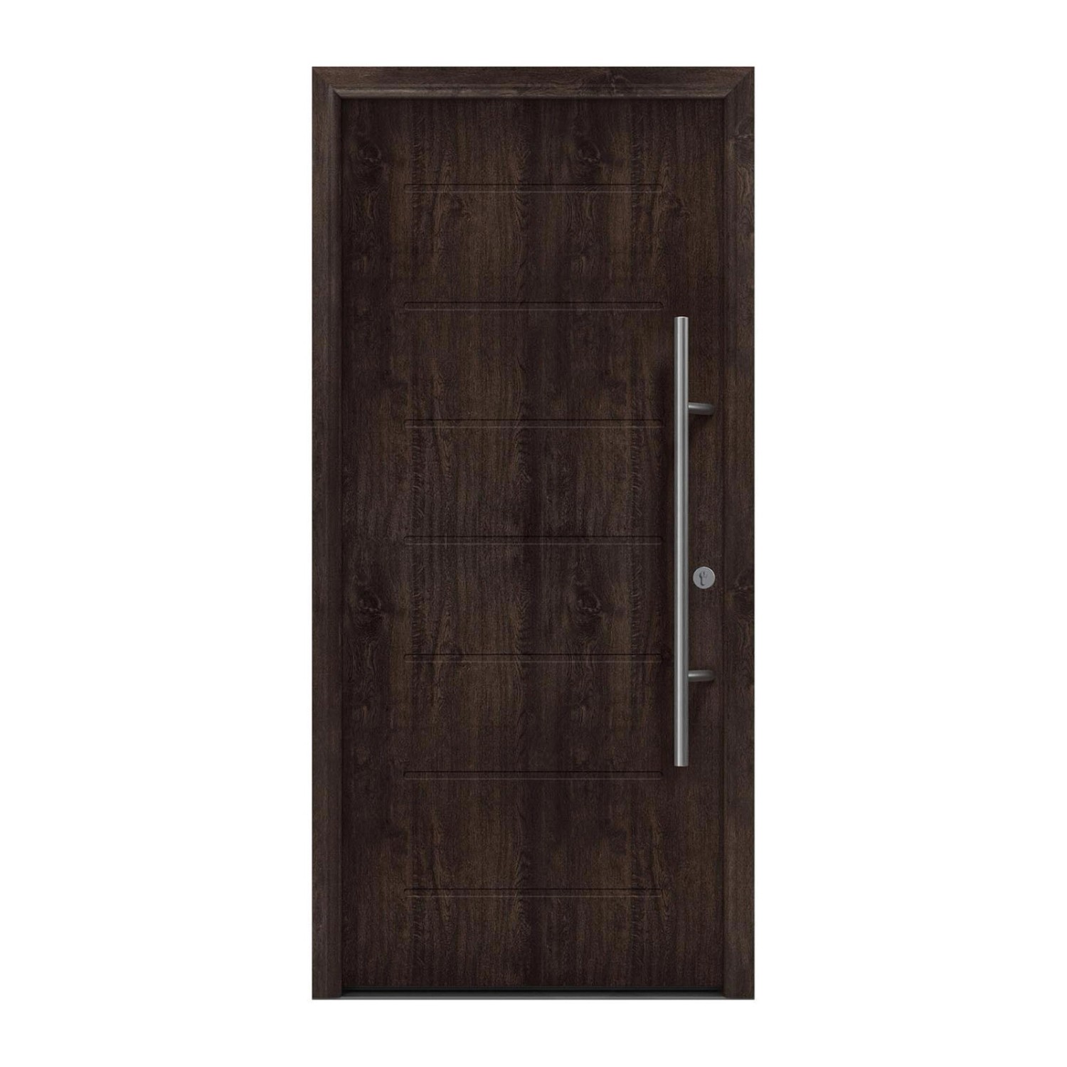 EcoStar Haustür Isopro Secur IPS 015 Eiche Dunkel 110 cm x 210 cm DIN R günstig online kaufen