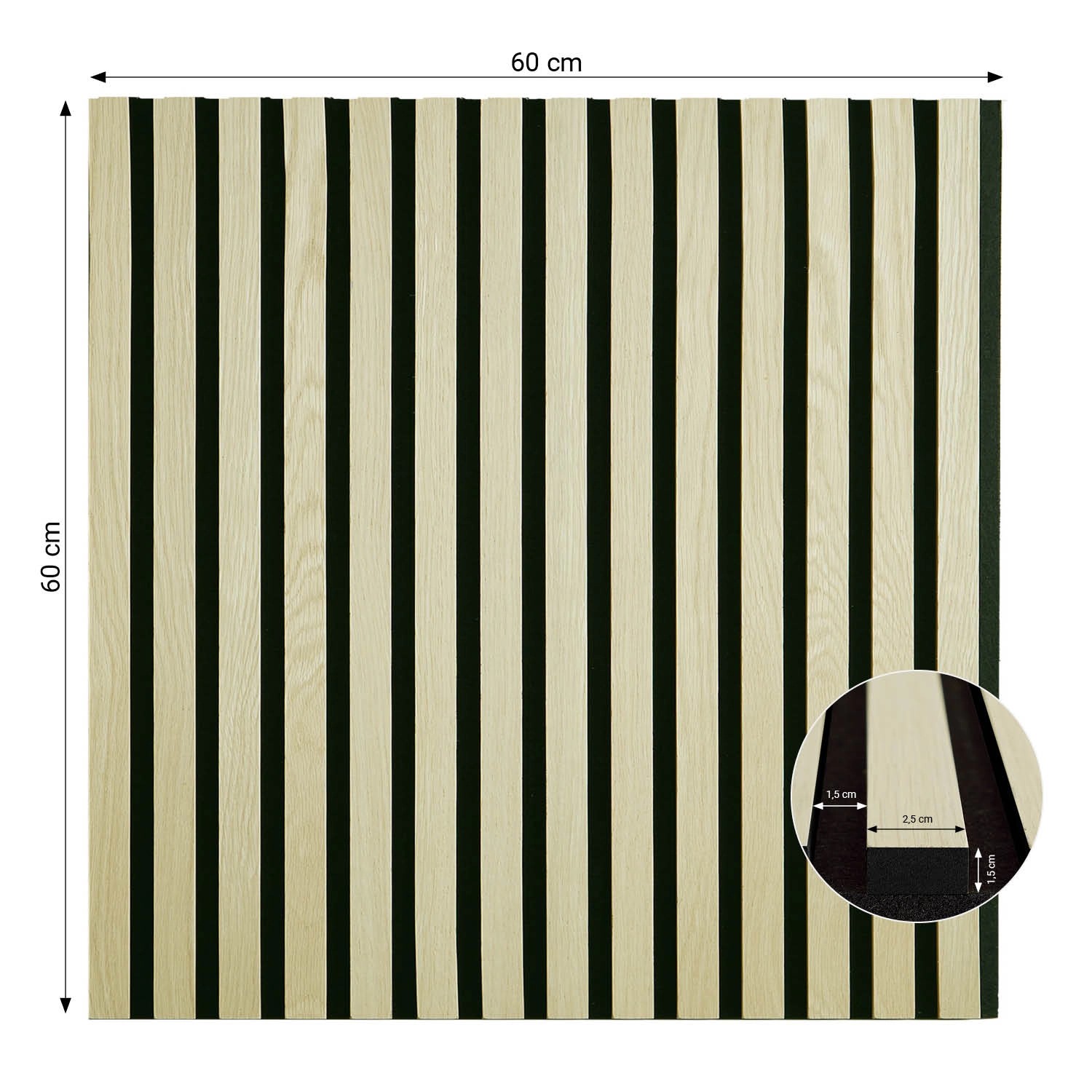 Homestyle4u Akustikpaneel Holz Creme 60x60 cm Wandpaneele 2701_3