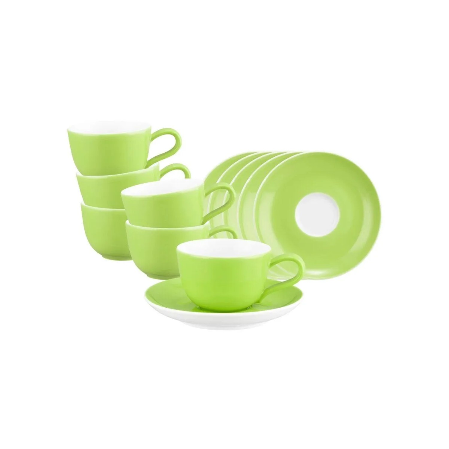 Seltmann Weiden Liberty Pure Colors Espressotasse mit Untertasse 6er Set Lime Green