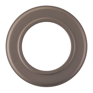 Graue Rosette aus dem OBI Rauchrohr-Set, Zubehör für Kamine und Öfen.