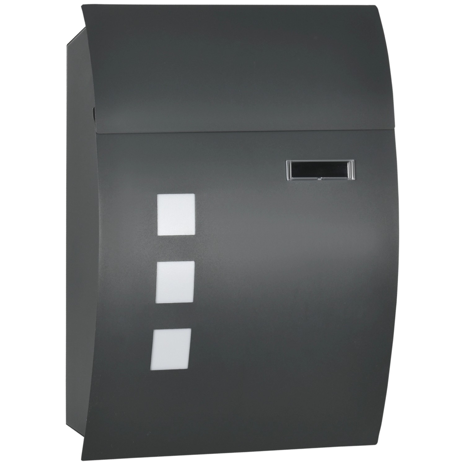 HOMCOM Briefkasten Verzinkter Stahl 32L x 10B x 45H cm Dunkelgrau günstig online kaufen