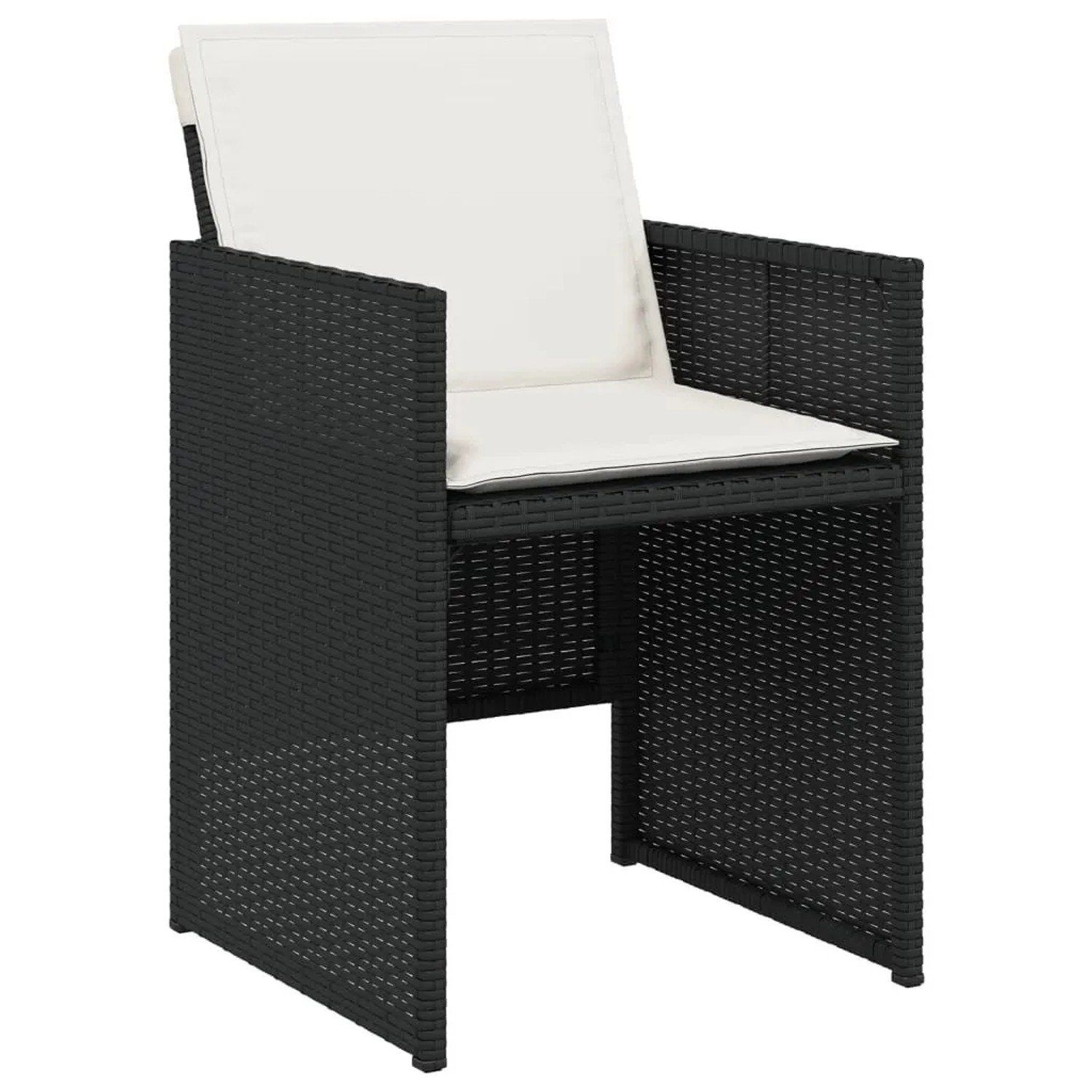 vidaXL Gartenstühle mit Kissen 4 Stk Schwarz Poly Rattan 4007435 günstig online kaufen