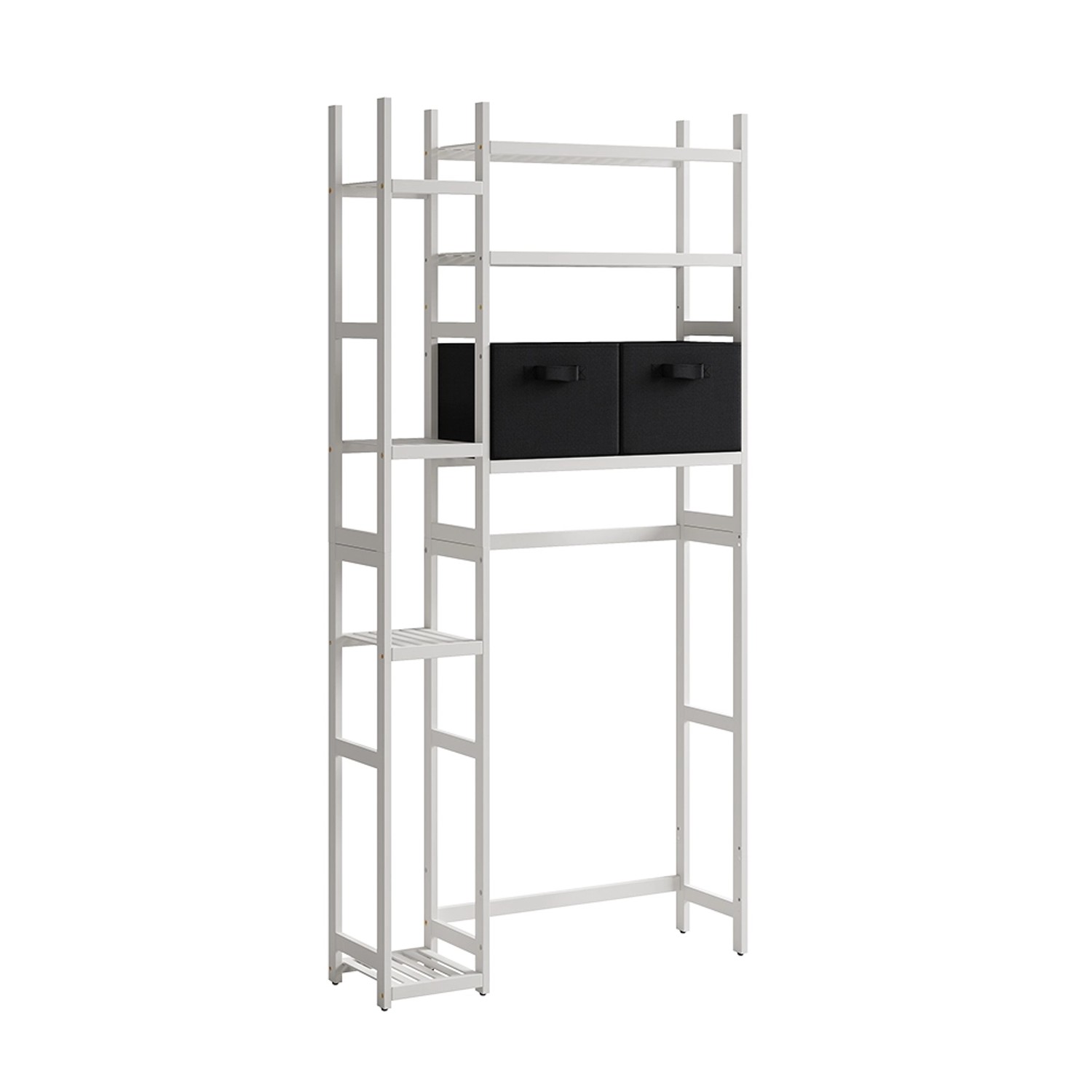 Vicco Toilettenregal Bilbao Weiß 79 x 163 cm mit 2 Vliesschubladen günstig online kaufen