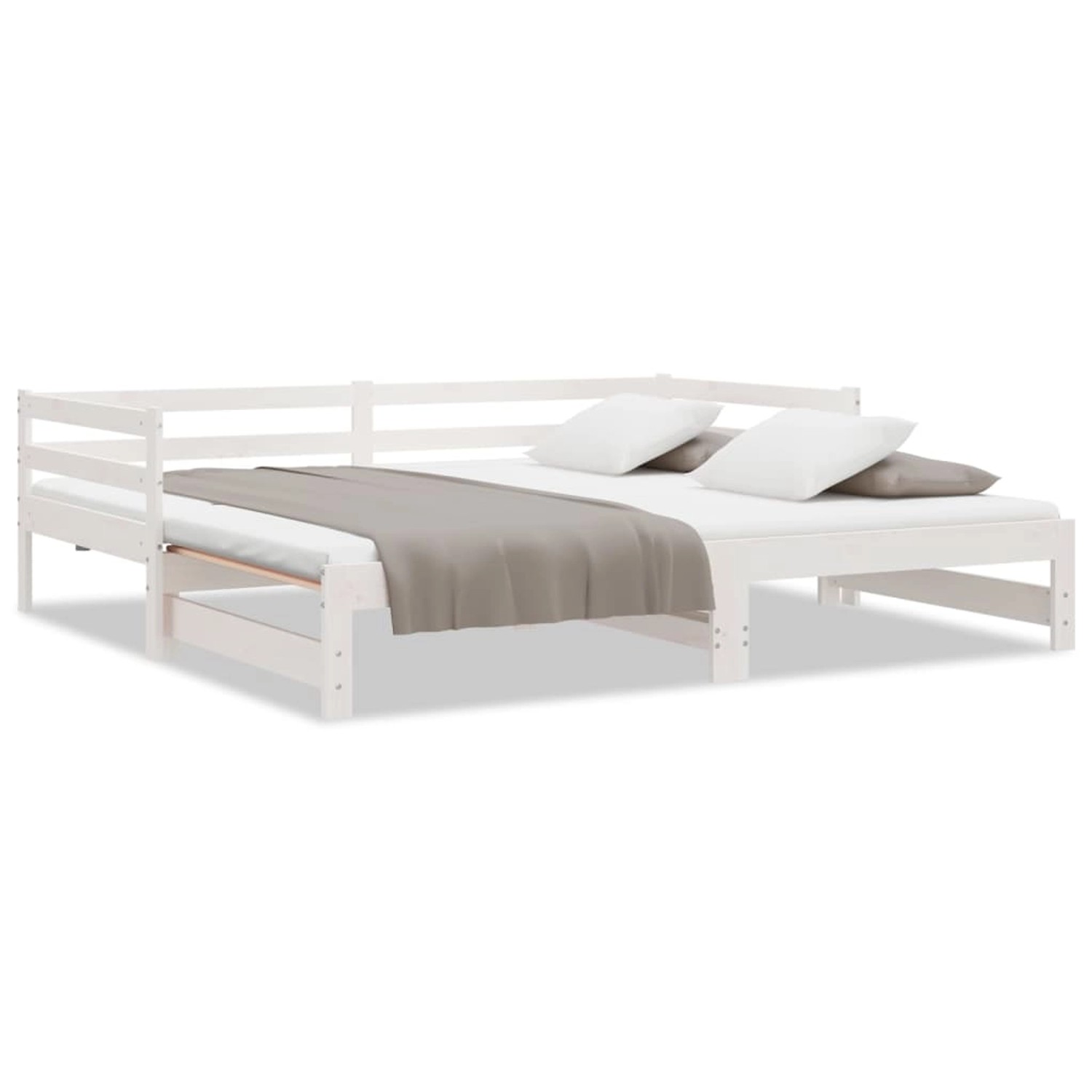 vidaXL Tagesbett Ausziehbar Weiß 2x(90x190) cm Massivholz Kiefer1273241 günstig online kaufen