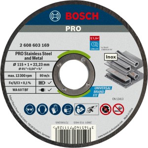 Bosch Pro Trennscheibe Stainless Steel and Metal Gerade 115 x 1 x 22,23 mm