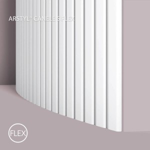 Flexibles, weißes NOEL & MARQUET Wandpaneel CANELÉ S FLEX als Akustikpaneel für die Wandgestaltung.
